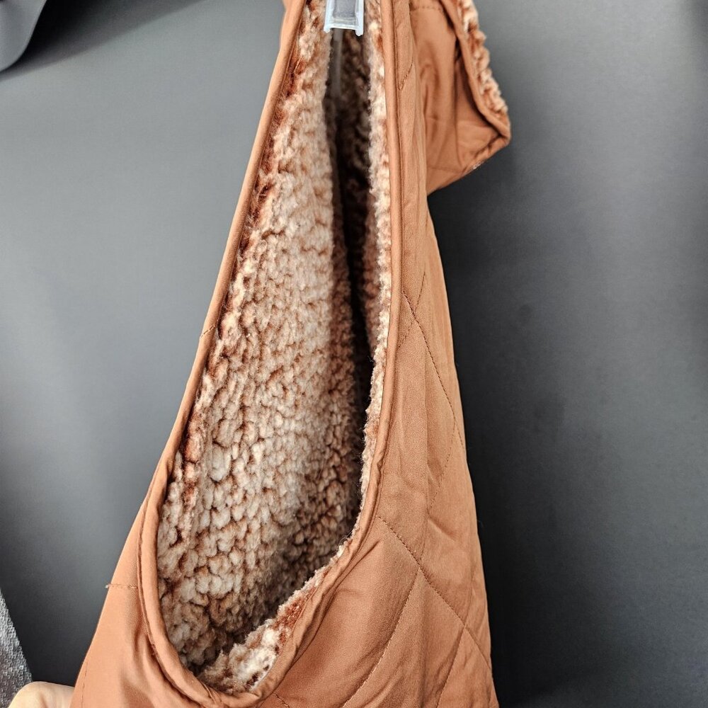 Thread Supply Vest Womens Small Rust Brown Quilt Sherpa Fleece Zip Reversible - Picture 9 of 13